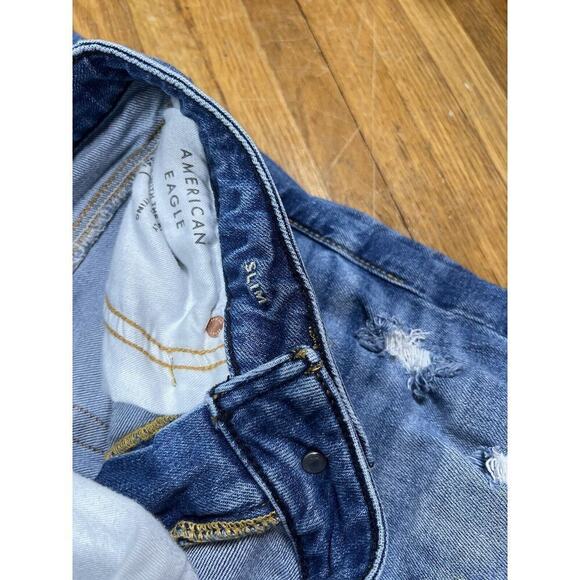 American Eagle Airflex+ Slim Stretch Distressed Mens Jean Size 28x32 - Picture 3 of 9